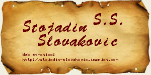 Stojadin Slovaković vizit kartica